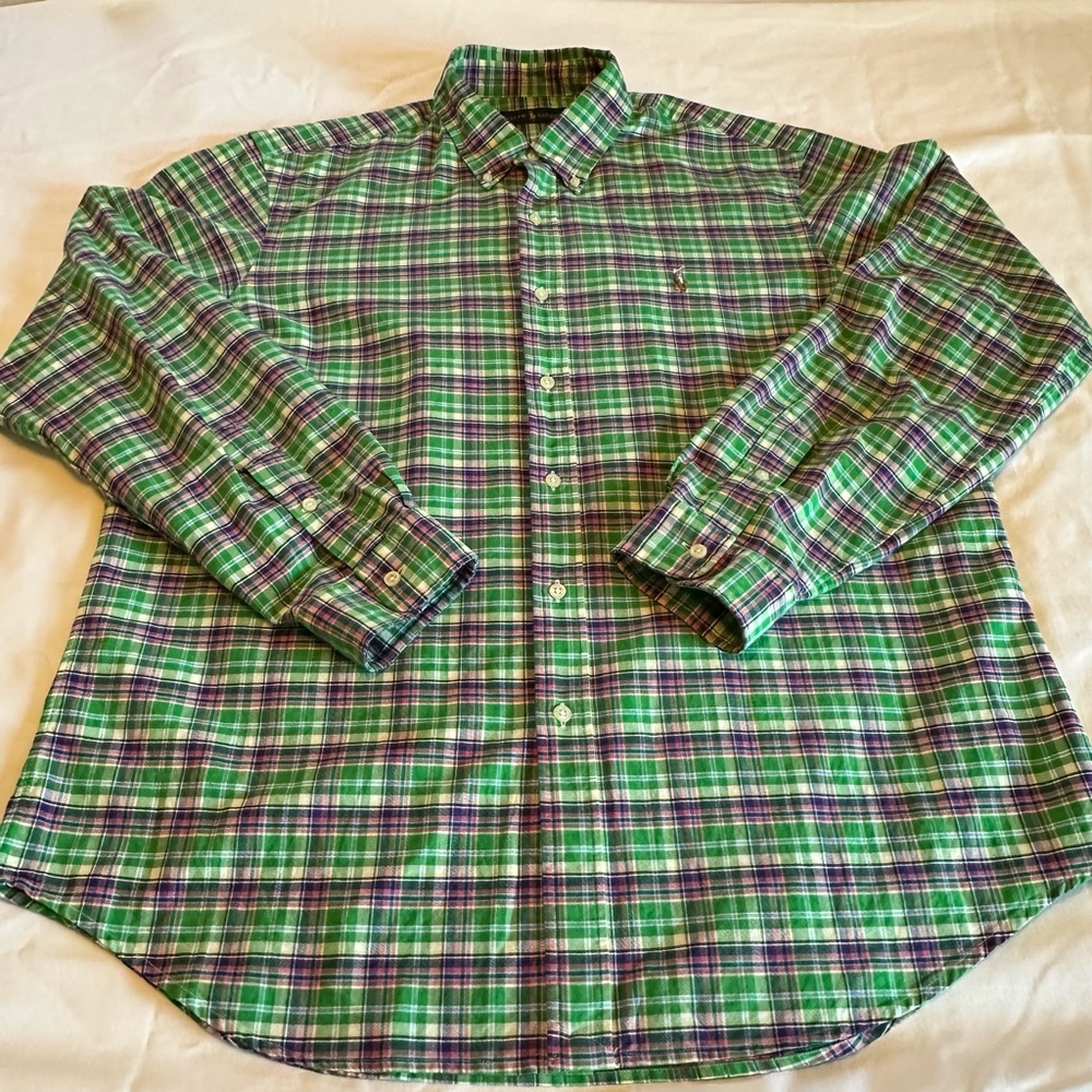 Ralph Lauren Men’s XL LongSleeve Plaid ButtonDown Shirt Green, Navy, Pink, White - Picture 2 of 8